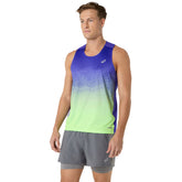 Canotta Uomo Asics Road Fade Singlet Blu Verde | NonSoloSport
