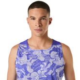Canotta Uomo Asics Fujitrail Singlet Blu Beige | NonSoloSport