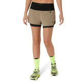 Shorts Donna Asics Fujitrail 2N1 Beige | NonSoloSport