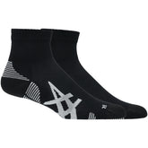 Calze Asics AEG 2 Pack Cushioned Run Quarter Nero Bianco | NonSoloSport