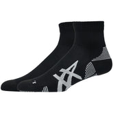 Calze Asics AEG 2 Pack Cushioned Run Quarter Nero Bianco | NonSoloSport