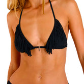 Top Costume Donna Banana Moon Fringes Nero | NonSoloSport