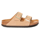 Ciabatta Donna Birkenstock Arizona Plantare Morbido Pelle Nubuck Beige | NonSoloSport