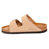 Ciabatta Donna Birkenstock Arizona Plantare Morbido Pelle Nubuck Beige | NonSoloSport