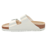 Ciabatta Donna Birkenstock Arizona Birko Flor Shiny Lizard Bianco | NonSoloSport