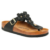 Ciabatta Donna Birkenstock Gizeh Flower Embellishment Nero | NonSoloSport