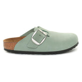 Ciabatta Donna Birkenstock Boston Big Buckle Nubuck Verde Acqua | NonSoloSport
