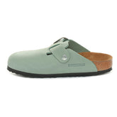 Ciabatta Donna Birkenstock Boston Big Buckle Nubuck Verde Acqua | NonSoloSport