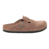 Ciabatta Birkenstock Boston Plantare Morbido Pelle Scamosciata Marrone | NonSoloSport