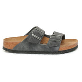 Ciabatta Birkenstock Arizona Pelle Scamosciata Grigio Scuro | NonSoloSport