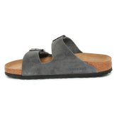 Ciabatta Birkenstock Arizona Pelle Scamosciata Grigio Scuro | NonSoloSport