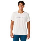 T-Shirt Uomo Brooks Dash Reflective Beige | NonSoloSport
