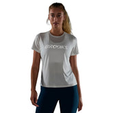 T-Shirt Donna Brooks Dash Reflective Beige | NonSoloSport