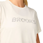 T-Shirt Donna Brooks Dash Reflective Beige | NonSoloSport