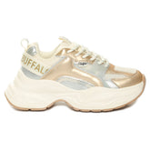 Sneakers Donna Buffalo Yuno Beige Oro | NonSoloSport