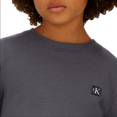 Felpa Bambino Calvin Klein Minibadge Grigio | NonSoloSport