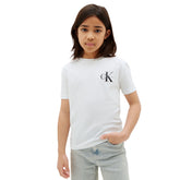 T-Shirt Bambino Calvin Klein Monologo Bianco | NonSoloSport