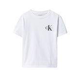 T-Shirt Bambino Calvin Klein Monologo Bianco | NonSoloSport