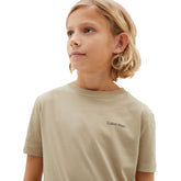 T-Shirt Bambino Calvin Klein Logo Beige | NonSoloSport