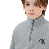 Felpa Ragazzo Calvin Klein Monogram Flock Grigio | NonSoloSport