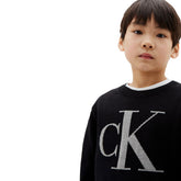 Maglione Ragazzo Calvin Klein Monogram Regular Nero | NonSoloSport