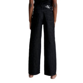 Pantalone Donna Calvin Klein Denim Nero Wide Leg Nero | NonSoloSport