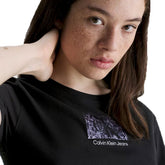 T-Shirt Donna Calvin Klein Printed Box Slim Nero | NonSoloSport