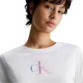 T-Shirt Donna Calvin Klein Gradient Bianco | NonSoloSport