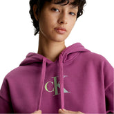 Felpa Donna Calvin Klein Fleece Cappuccio Logo Gradient Viola | NonSoloSport