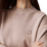 Maglione Donna Calvin Klein Stemma Beige | NonSoloSport