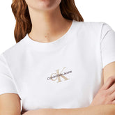 T-Shirt Donna Calvin Klein Slim Monogram Bianco | NonSoloSport