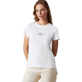 T-Shirt Donna Calvin Klein Slim Monogram Bianco | NonSoloSport
