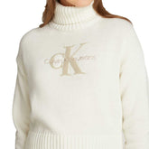 Maglione Donna Calvin Klein Monogramma Avorio | NonSoloSport