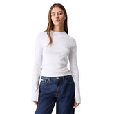 T-Shirt Manica Lunga Donna Calvin Klein Slim Bianco | NonSoloSport