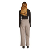 Pantalone Donna Calvin Klein Wide Elegant Beige | NonSoloSport