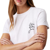 T-Shirt Slim Donna Calvin Klein Logo Bianco | NonSoloSport
