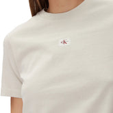 T-Shirt Donna Calvin Klein Regular Woven Label Beige | NonSoloSport