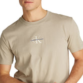 T-Shirt Uomo Calvin Klein Monogram Beige | NonSoloSport