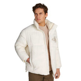 Piumino Uomo Calvin Klein Oversize Logo Bianco Avorio | NonSoloSport