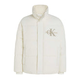 Piumino Uomo Calvin Klein Oversize Logo Bianco Avorio | NonSoloSport