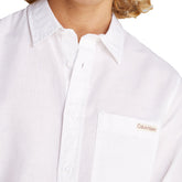 Camicia Uomo Calvin Klein Lino Bianco | NonSoloSport