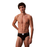 Slip Uomo Calvin Klein Hip Brief 3 Pack Nero | NonSoloSport