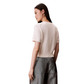Maglione Manica Corta Donna Calvin Klein Monologo Bianco | NonSoloSport