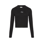 Maglietta Donna Calvin Klein Monogram Baby Tee Nero | NonSoloSport