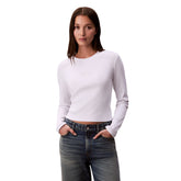 Felpa Donna Calvin Klein Monogram Baby Tee Nero | NonSoloSport