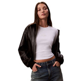Felpa Donna Calvin Klein Monogram Baby Tee Nero | NonSoloSport