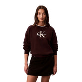 Felpa Donna Calvin Klein Relaxed Marrone | NonSoloSport