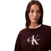 Felpa Donna Calvin Klein Relaxed Marrone | NonSoloSport