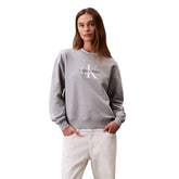 Felpa Donna Calvin Klein Monologo Grigio | NonSoloSport