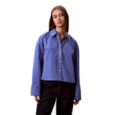 Camicia Donna Calvin Klein Stripe Blu Bianco | NonSoloSport